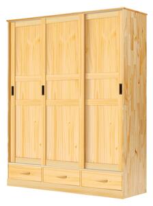 Sob nabytek | Šatní skříň 3 dveřová z masivu ONIX přírodní borovice 207282