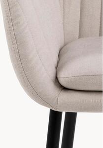 Sametová židle s područkami a kovovými nohami Emilia