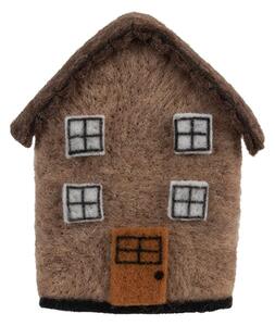 Filcová dekorace hnědý domeček II – 12x7x14 cm