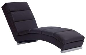 Lehátko - Dlouhá křeslo - Zahradní křeslo - Relaxační křeslo - Ergonomický design - Potah z umělé kůže, barva hnědá