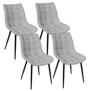 Jídelní židle - Židle - Židle s potahem imitujícím kůži - Kovové nohy - Ergonomický design - Protiskluzové podložky na nohou