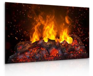 Malvis Obraz hořící dřevo a jiskry Velikost: 90x60 cm