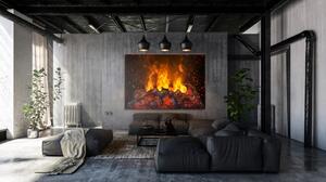 Malvis Obraz hořící dřevo a jiskry Velikost: 90x60 cm