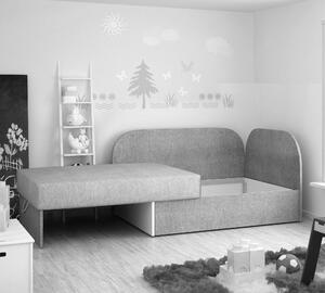 Dětská skládací postel EMILIE modro-šedá, 73x166 cm