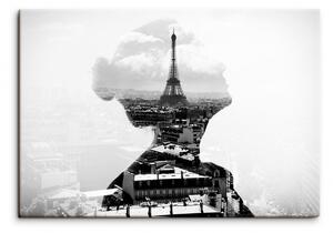 Malvis Černobílý obraz dáma v Paříži Velikost: 90x60 cm