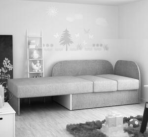 Dětská skládací postel EMILIE šedá, 73x166 cm