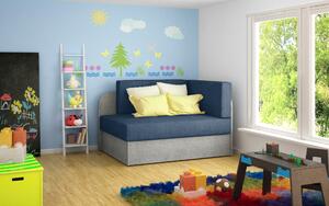 Dětská skládací postel EMILIE modro-šedá, 73x166 cm