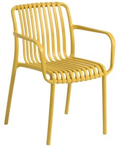 Kave Home Hořčicově žlutá plastová zahradní židle LaForma Isabellini