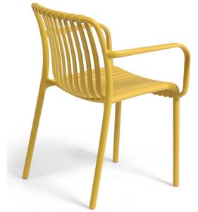 Hořčicově žlutá plastová zahradní židle Kave Home Isabellini