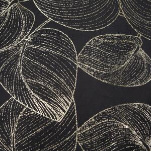 Sametový středový ubrus s lesklým černým potiskem listů Šířka: 35 cm | Délka: 180 cm