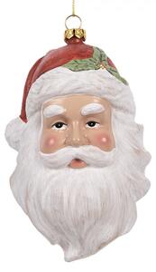 Závěsná vánoční ozdoba barevná hlava Santa Clause – 9x7x13 cm