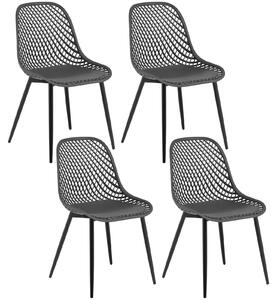 Zahradní židle - Jídelní židle - Zahradní nábytek - Sada 4 kusů - Pohodlná zahradní židle (Shell Lounge) - Skandinávský styl - Moderní design