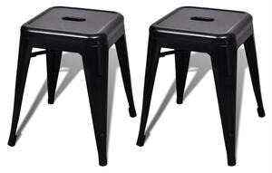 Stohovatelné stoličky 2 ks černé kov