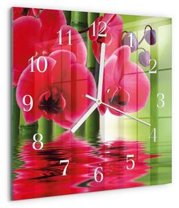 Skleněné hodiny Orchidej zskb-30x30-00087164