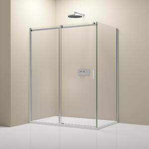 Rohový sprchový kout s posuvnými dveřmi NT806 FLEX - Nano čiré sklo - Možnost volby tloušťky skla