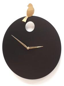 Designové nástěnné hodiny Diamantini&Domeniconi 394 black gold Bird 40cm