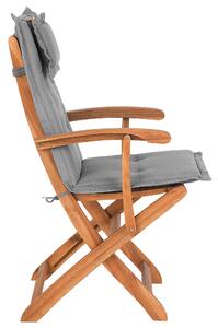 Sada 2 dřevěných zahradních židlí s šedými polštáři MAUI