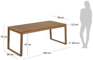 Dřevěný zahradní stůl Kave Home Emili 190 x 90 cm