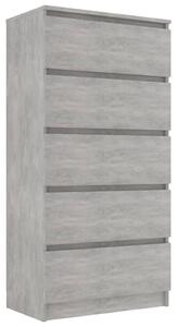 VidaZL Příborník se zásuvkami betonově šedý 60x35x121 cm dřevotříska