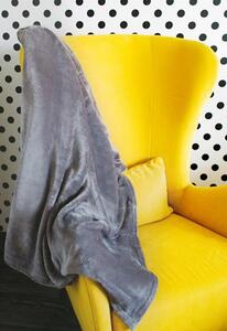 Hebká šedá jednobarevná deka z příjemné látky Šířka: 200 cm | Délka: 220 cm