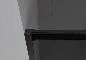 Sprchový kout s posuvnými dveřmi Soft-Close DX906 FLEX černý mat - 8 mm sklo Nano Grey - možnost volby šířky