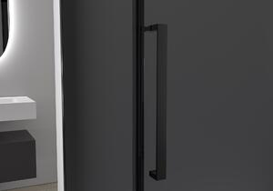 Sprchový kout s posuvnými dveřmi Soft-Close DX906 FLEX černý mat - 8 mm sklo Nano Grey - možnost volby šířky