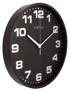 Designové nástěnné hodiny 3053zw Nextime Dash black 35cm