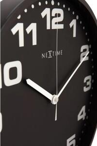 Designové nástěnné hodiny 3053zw Nextime Dash black 35cm