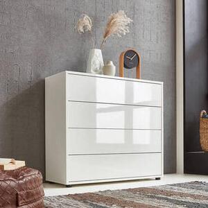 KOMODA, bílá, vysoce lesklá bílá, 79/73/33 cm MID.YOU - Široké komody, Online Only