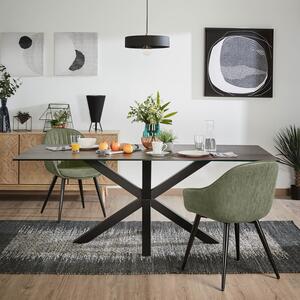 Černý keramický jídelní stůl Kave Home Argo 200 x 100 cm
