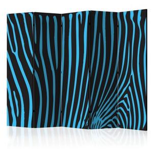Paraván - Zebra pattern (turquoise) II [Room Dividers]