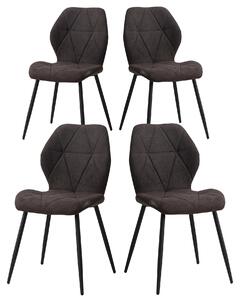 Sada čtyř jídelních židlí - Židle - Kuchyňská židle - Skandinávský minimalistický design - Černá barva