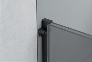 Sprchový kout Walk-In Nano NT101 posuvné dveře černé matné - sklo Nano šedé 8 mm - možnost volby šířky