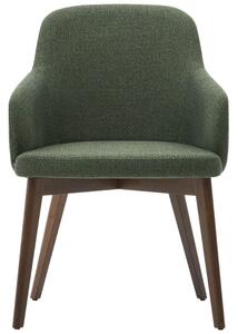Zelená čalouněná jídelní židle Kave Home Nelida s tmavou podnoží