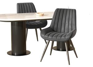 Jídelní židle - Židle - Pohodlná židle - Kuchyňská židle - Designová židle - Tmavě šedá - Pohodlné, tlusté polštáře