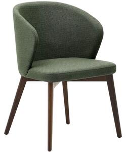 Zelená čalouněná jídelní židle Kave Home Darice s tmavou podnoží