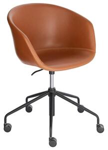 Hnědá koženková konferenční židle Kave Home Yvette
