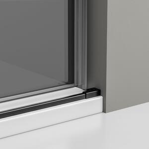 Sprchový kout s posuvnými dveřmi NT806 FLEX Černý mat - Nano šedé sklo - Možnost volby tloušťky skla