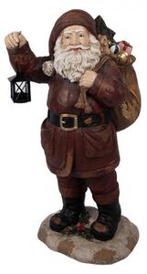 Červená keramická dekorativní figurka Santa Claus – 37x39x82 cm
