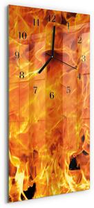 Skleněné hodiny vertikální Oheň zsppc-30x60-00176646