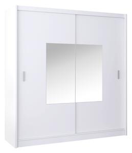 KONDELA Skříň s posuvnými dveřmi, bílá, 203x215, MADRYT