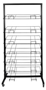 Černý kovový stojan na rohožky – 83x40x180 cm
