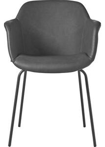 Židle s područkami z imitace kůže s úzkým skořepinovým sedákem Fiji