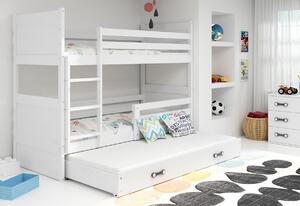 Patrová postel FIONA 3 COLOR + matrace + rošt ZDARMA, 80x190 cm, bílý, bílá