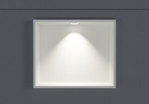 Bílá nástěnná nika z litého minerálu EG2510 - výška 25 cm - hloubka 10 cm - volitelný LED reflektor