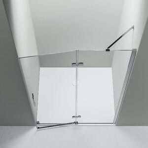 Sprchový kout s výklopnými dveřmi na pevném panelu NT403 - 8 mm čiré sklo Nano - závěs dveří PRAVÝ - možnost volby šířky