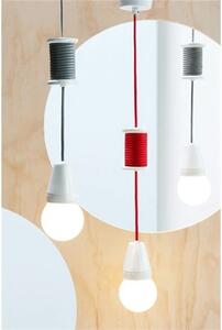 Bílá závěsná lampa na červeném lanu Leitmotiv LM914