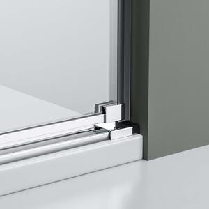 Sprchový kout s výklopnými dveřmi na pevném panelu NT403 - 8 mm čiré sklo Nano - závěs dveří PRAVÝ - možnost volby šířky
