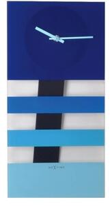 Designové nástěnné kyvadlové hodiny 2855bl Nextime Bold Stripes 38x19cm