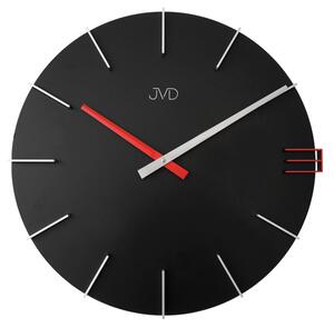 JVD Designové dřevěné hodiny s červenými detaily JVD HC44.2